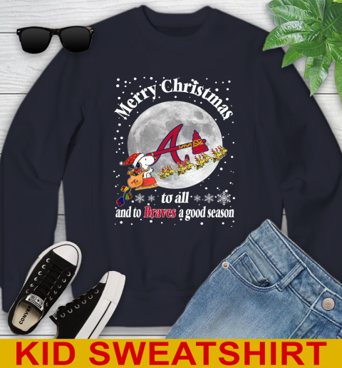 Atlanta Braves Merry Christmas To All And To Braves A Good Season MLB Baseball Sports Youth Sweatshirt 2