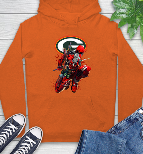 NFL Deadpool Marvel Comics Sports Football Green Bay Packers Hoodie 5