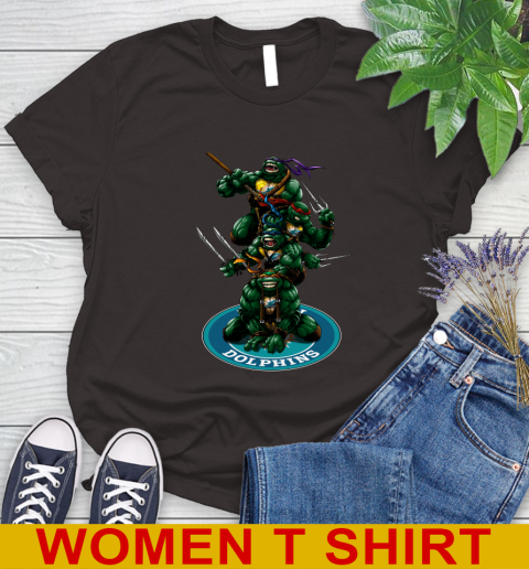 NFL Football Miami Dolphins Teenage Mutant Ninja Turtles Shirt Women's T-Shirt 8