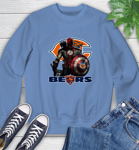 NFL Captain America Thor Spider Man Hawkeye Avengers Endgame Football Chicago Bears Sweatshirt 11