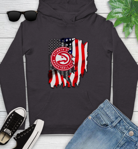 Atlanta Hawks NBA Basketball American Flag Youth Hoodie 8