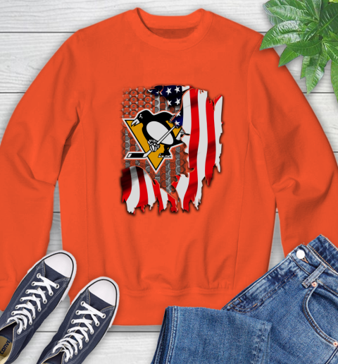 Pittsburgh Penguins NHL Hockey American Flag Sweatshirt - Image 4