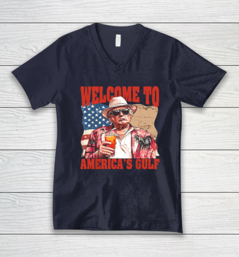 President Trump Welcome To America's Gulf Mexico V-Neck T-Shirt 2