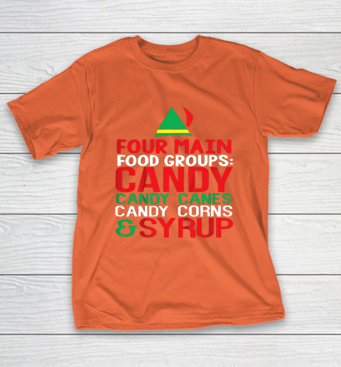 4 Main Food Groups Elf Buddy Christmas T-Shirt 4
