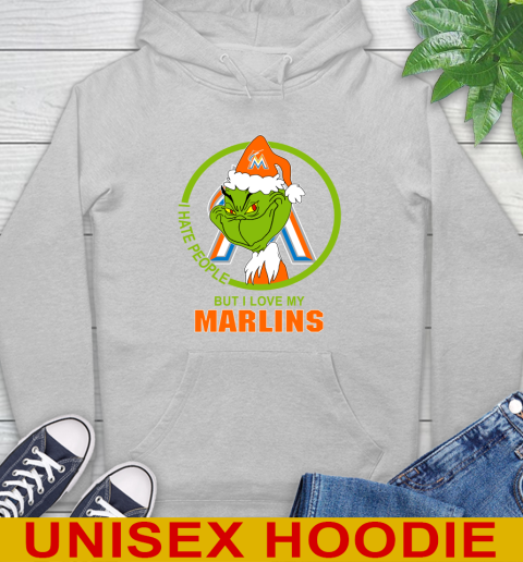 Miami Marlins MLB Christmas Grinch I Hate People But I Love My Favorite Baseball Team Hoodie 6