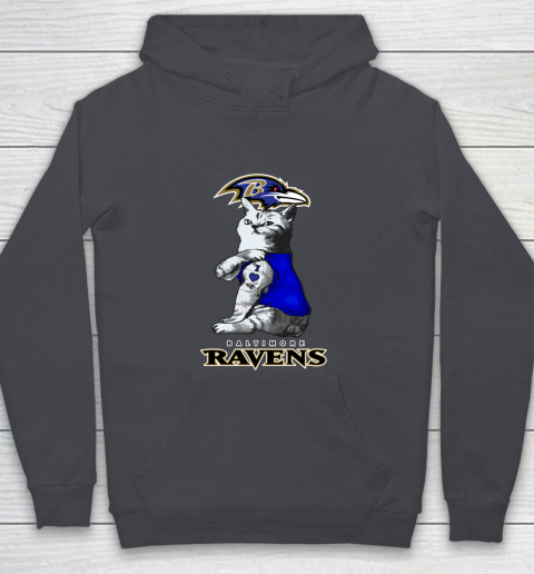 NFL Football My Cat Loves Baltimore Ravens Youth Hoodie 5
