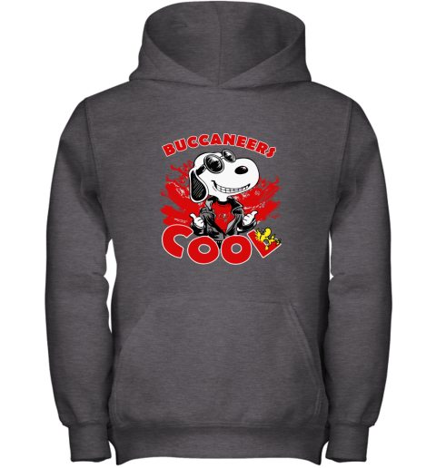 7dqm tampa bay buccaneers snoopy joe cool were awesome shirt youth hoodie 43 front dark heather