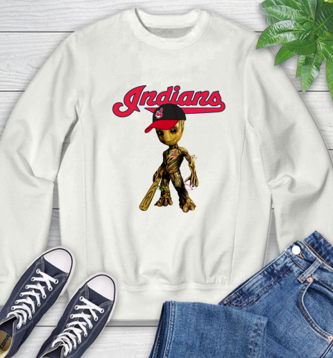 MLB Cleveland Indians Groot Guardians Of The Galaxy Baseball Sweatshirt