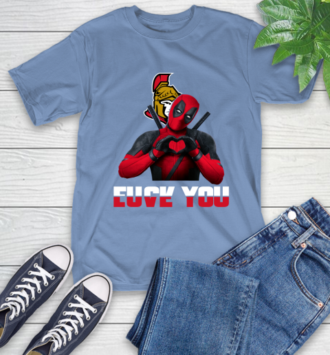 NHL Ottawa Senators Deadpool Love You Fuck You Hockey Sports T-Shirt 12