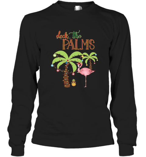 Tropical Christmas T Shirt Flamingo Long Sleeve