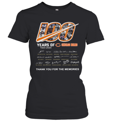 100 Years Of Chicago Bears Thank You For The Memories Signatures Women's T-Shirt
