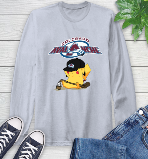 NHL Pikachu Hockey Sports Colorado Avalanche Long Sleeve T-Shirt 6