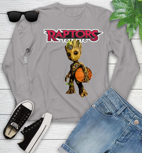 Toronto Raptors NBA Basketball Groot Marvel Guardians Of The Galaxy Youth Long Sleeve 5