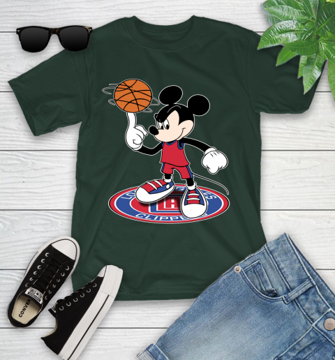 NBA Basketball LA Clippers Cheerful Mickey Disney Shirt Youth T-Shirt 5