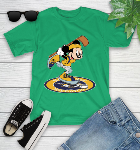 NHL Hockey Nashville Predators Cheerful Mickey Disney Shirt Youth T-Shirt 6