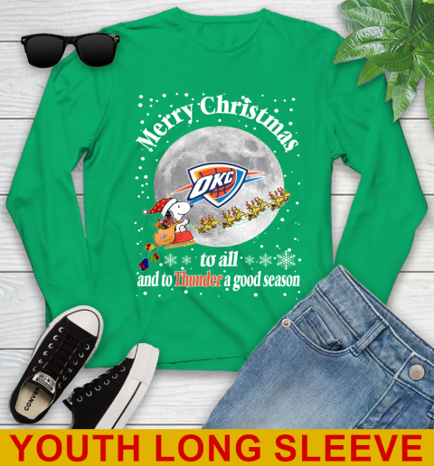 Oklahoma City Thunder Merry Christmas To All And To Thunder A Good Season NBA Basketball Sports Youth Long Sleeve 7