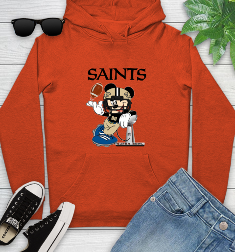 NFL New Orleans Saints Mickey Mouse Disney Super Bowl Football T Shirt Youth Hoodie 5