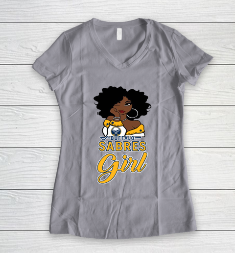 Buffalo Sabres Girl NHL Women's V-Neck T-Shirt 4