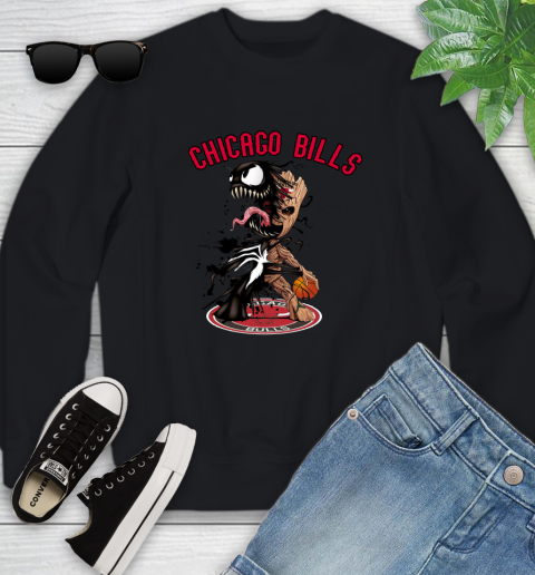 NBA Chicago Bulls Basketball Venom Groot Guardians Of The Galaxy Youth Sweatshirt 2