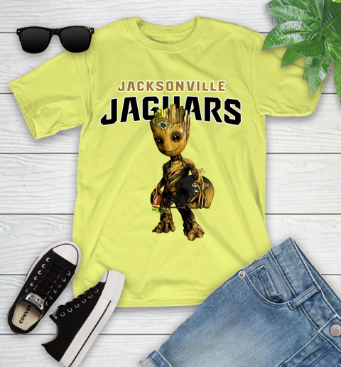 Jacksonville Jaguars NFL Football Groot Marvel Guardians Of The Galaxy Youth T-Shirt 8