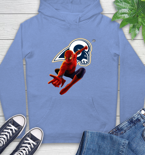 NFL Spider Man Avengers Endgame Football Los Angeles Rams Hoodie 11
