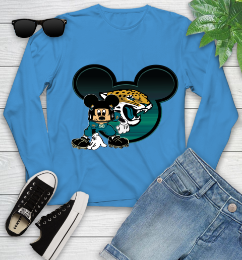 NFL Jacksonville Jaguars Mickey Mouse Disney Football T Shirt Youth Long Sleeve 7