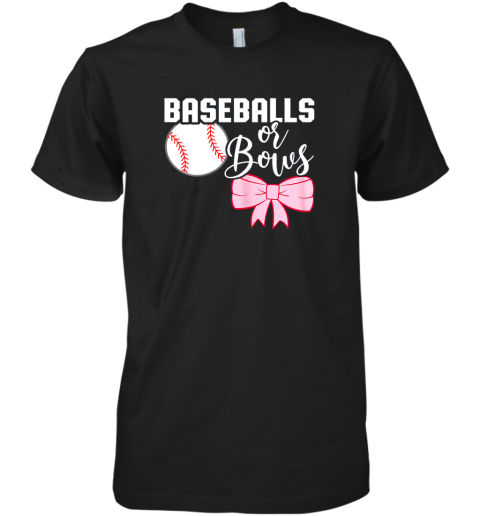 Cute Baseballs or Bows Gender Reveal  Team Boy or Team Girl Premium Men's T-Shirt