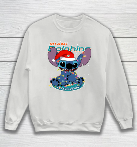 Miami Dolphins NFL Football noel stitch Christmas Sweatshirt 3