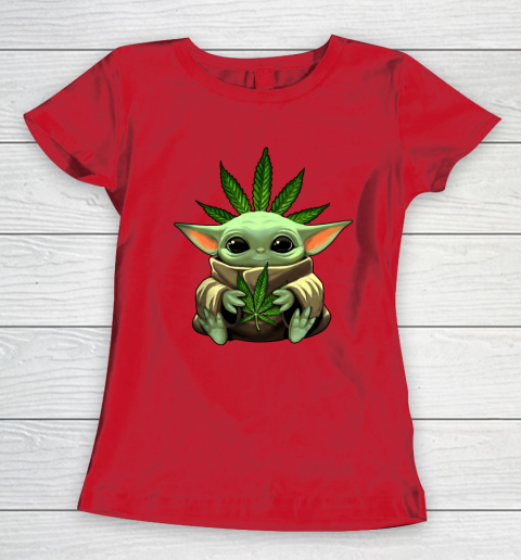 Baby Yoda Hug Marijuana Canabis Women's T-Shirt 10