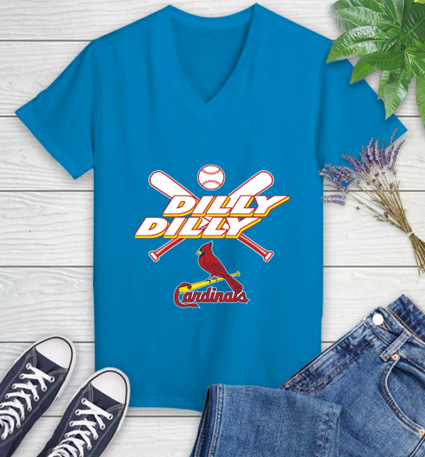 MLB St.Louis Cardinals Dilly Dilly Baseball Sports Women's V-Neck T-Shirt 7