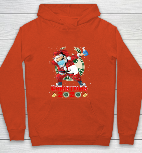 Milwaukee Bucks Funny Santa Claus Dabbing Christmas 2020 NBA Youth Hoodie 3