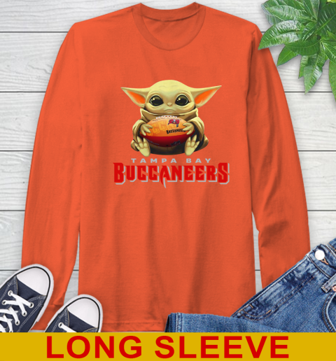 NFL Football Tampa Bay Buccaneers Baby Yoda Star Wars Shirt Long Sleeve T-Shirt 5