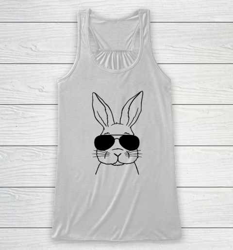 Easter Day Bunny Face Sunglasses Racerback Tank