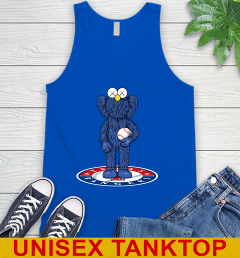 MLB Baseball Texas Rangers Kaws Bff Blue Figure Shirt Tank Top 5
