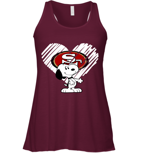 uwsp a happy christmas with san francisco 49ers snoopy flowy tank 32 front maroon