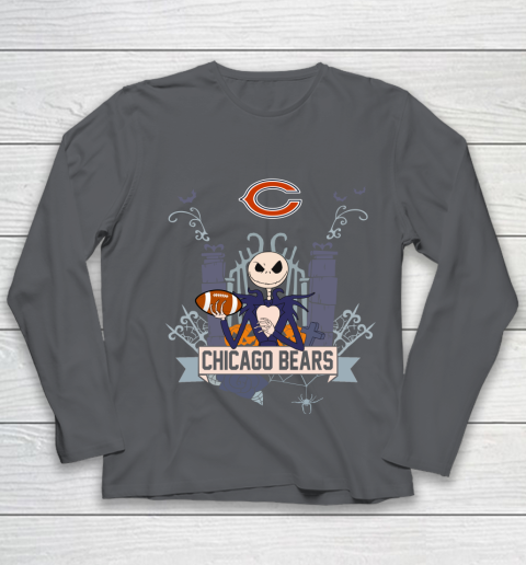 NFL Chicago Bears Football Jack Skellington Halloween Youth Long Sleeve 6