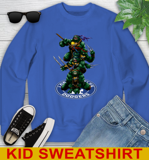 MLB Baseball Los Angeles Dodgers Teenage Mutant Ninja Turtles Shirt Youth Sweatshirt 7