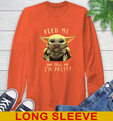 Feed Me And Tell Me I'm Pretty Baby Yoda Star Wars Shirts Long Sleeve T-Shirt 4