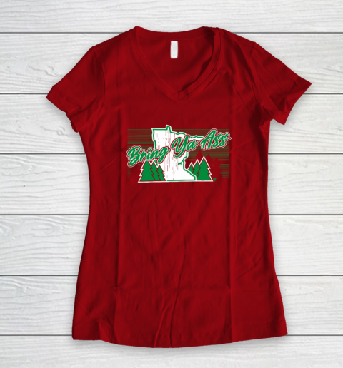 Bring Ya Ass  Minnesota Basketball Women's V-Neck T-Shirt 6