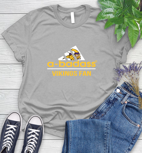 NFL A Badass Minnesota Vikings Fan Adidas Football Sports Women's T-Shirt 5
