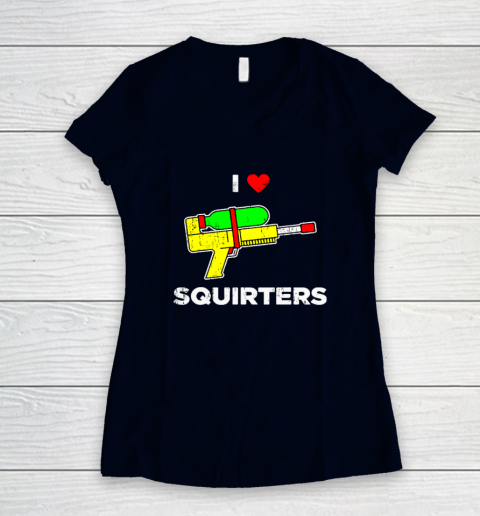 I Heart Squirters Funny I Love Squirters Women's V-Neck T-Shirt 2