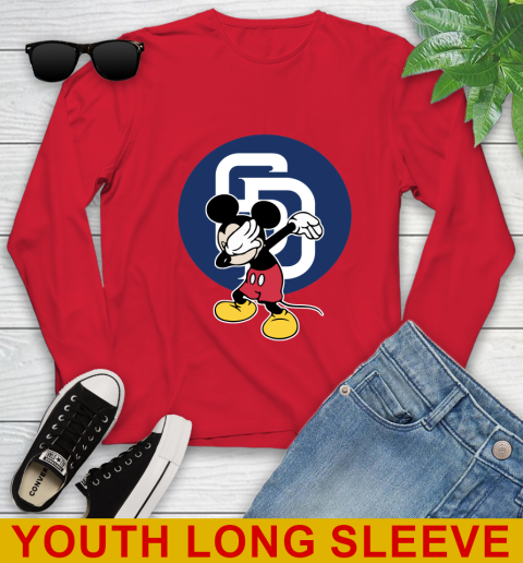 San Diego Padres MLB Baseball Dabbing Mickey Disney Sports Youth Long Sleeve 11