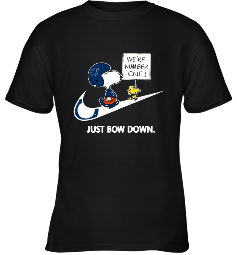 Indianapolis Colts Are Number One – Just Bow Down Snoopy Youth T-Shirt