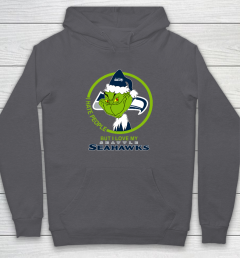 Seattle Seahawks NFL Christmas Grinch I Hate People But I Love My Favorite Football Team Hoodie 4