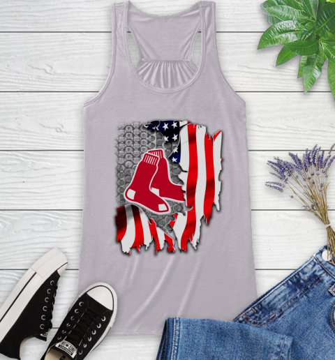 Boston Red Sox MLB Baseball American Flag Racerback Tank - Image 5