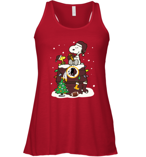 A Happy Christmas With Washington Redskins Snoopy Racerback Tank