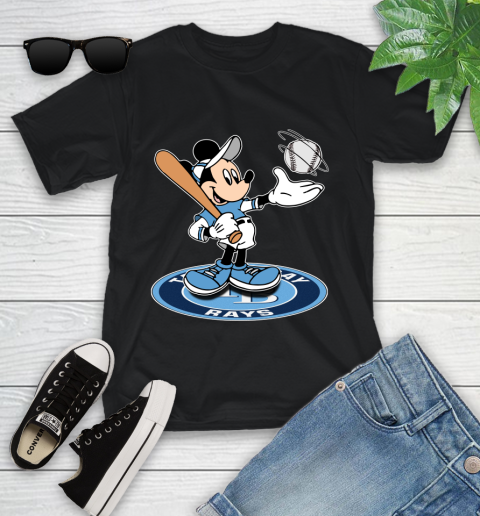 MLB Baseball Tampa Bay Rays Cheerful Mickey Disney Shirt Youth T-Shirt