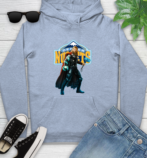 NBA Thor Avengers Endgame Basketball Denver Nuggets Youth Hoodie 10