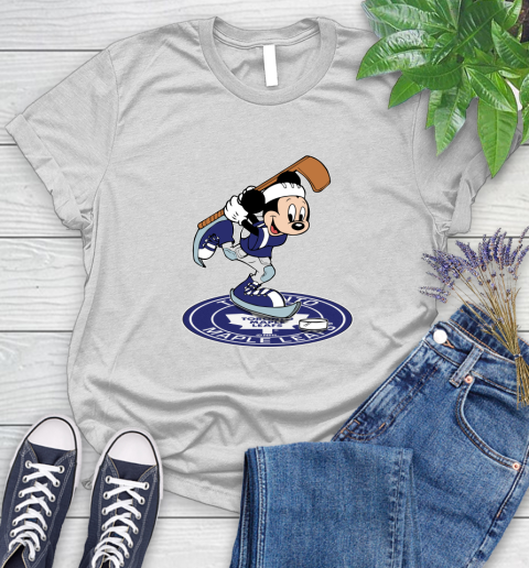 NHL Hockey Toronto Maple Leafs Cheerful Mickey Disney Shirt Women's T-Shirt 2