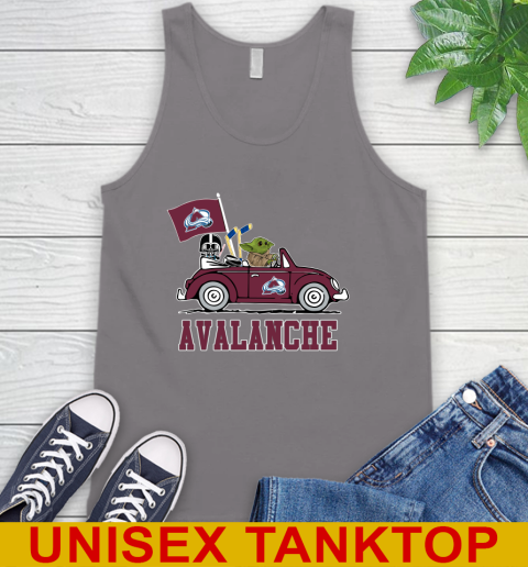 NHL Hockey Colorado Avalanche Darth Vader Baby Yoda Driving Star Wars Shirt Tank Top 7